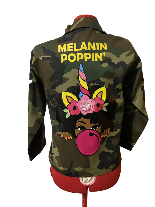 Melanin Poppin Kids Camo Jacket | KIC NYC