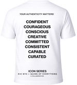 Back view of ‘Be the Icon’ t-shirt with plain design.