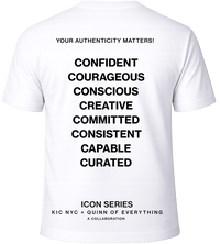 Back view of ‘Be the Icon’ t-shirt with plain design.
