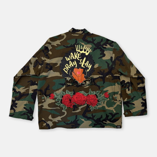Wake Pray Slay Army Fatigue Jacket