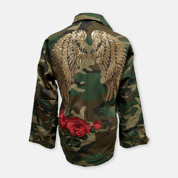 Camo Army Jacket Camo Jacket With Angel Wings Custom Army Fatigue