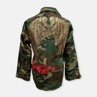 Sequins Wings with 3D Flowers Camo Jacket Fly - KIC NYC, KIC-Yourself LLC